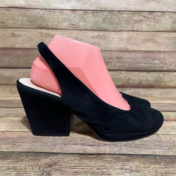 Accessoire Diffusion Black Suede Slingback Black Heels - Picture 4 of 10